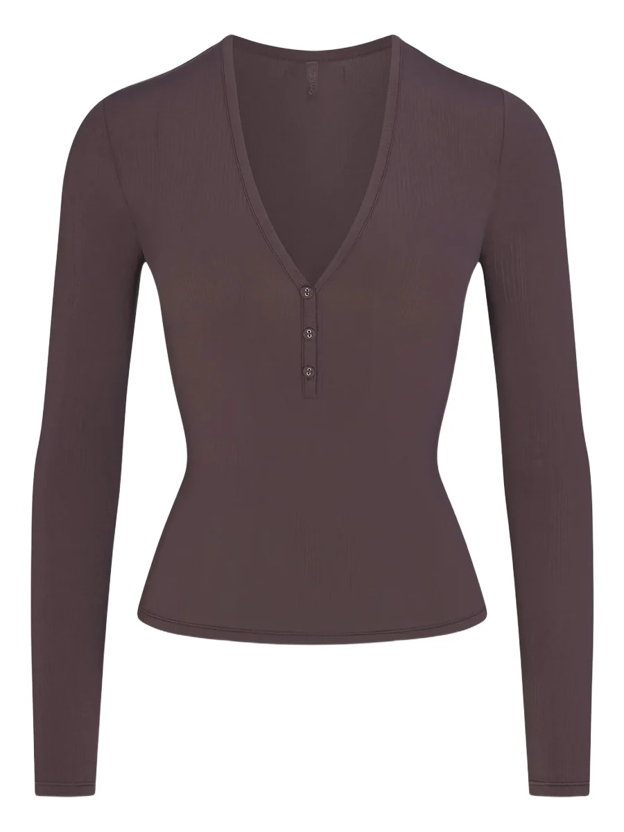 Skims Women's Cloud Sleep Henley Top