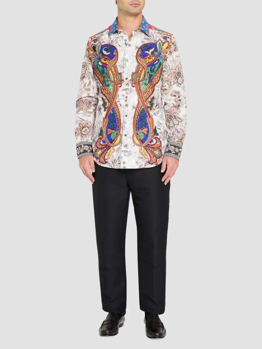 Robert Graham Men's Zamore Beaded Printed Shirt | Thumbnail 2 Robert Graham Men's Zamore Beaded Printed Shirt | Thumbnail 2