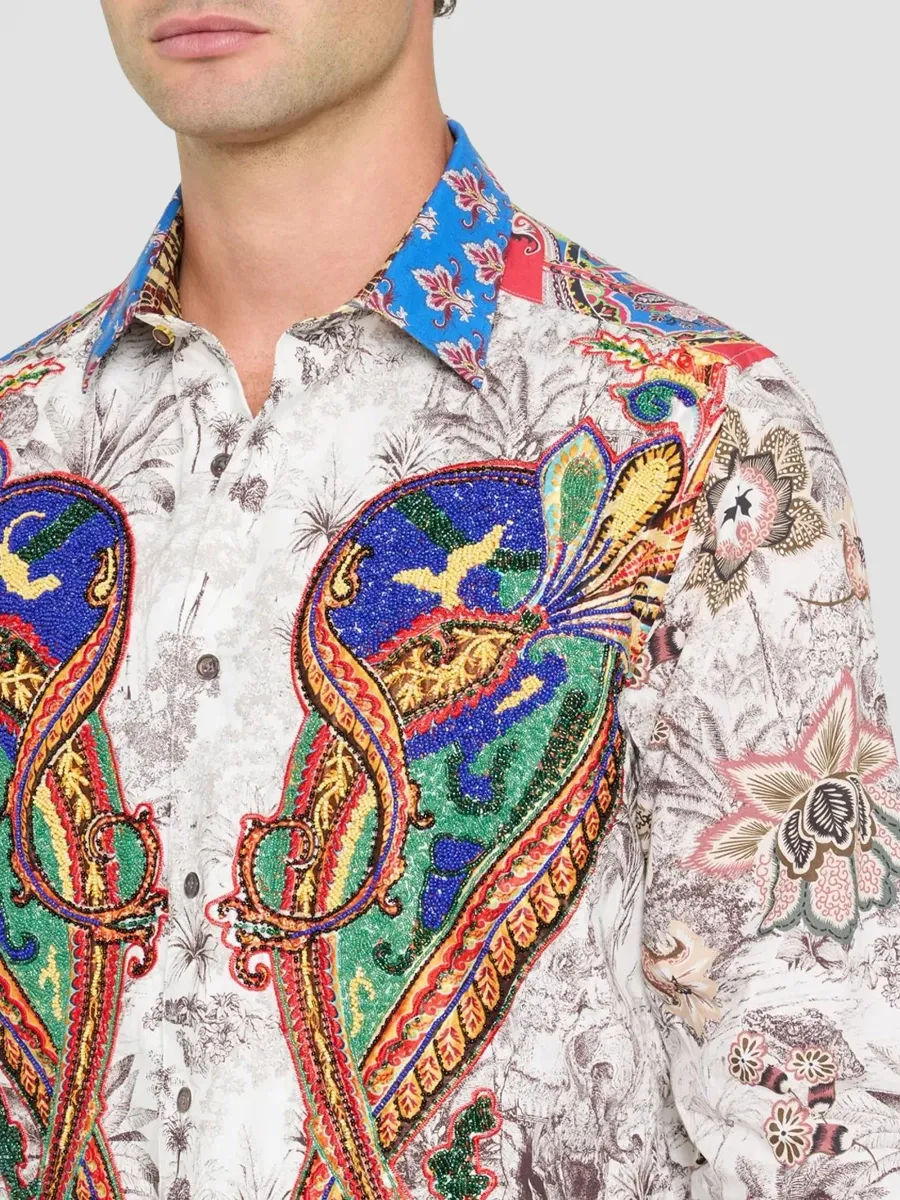Robert Graham Men's Zamore Beaded Printed Shirt | Thumbnail 5 Robert Graham Men's Zamore Beaded Printed Shirt | Thumbnail 5