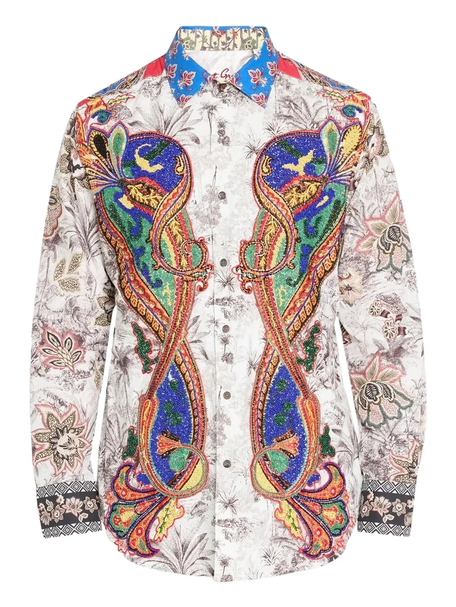 Robert Graham Men's Zamore Beaded Printed Shirt