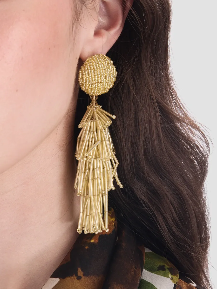 Oscar de la Renta Women's 24K Gold-Plated & Glass Crystal Fringed Drop Earrings | Thumbnail 2