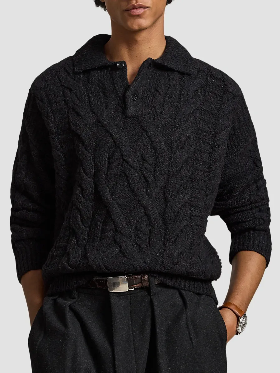 Polo Ralph Lauren Men's Wool-Alpaca Polo Sweater | Thumbnail 4 Polo Ralph Lauren Men's Wool-Alpaca Polo Sweater | Thumbnail 4