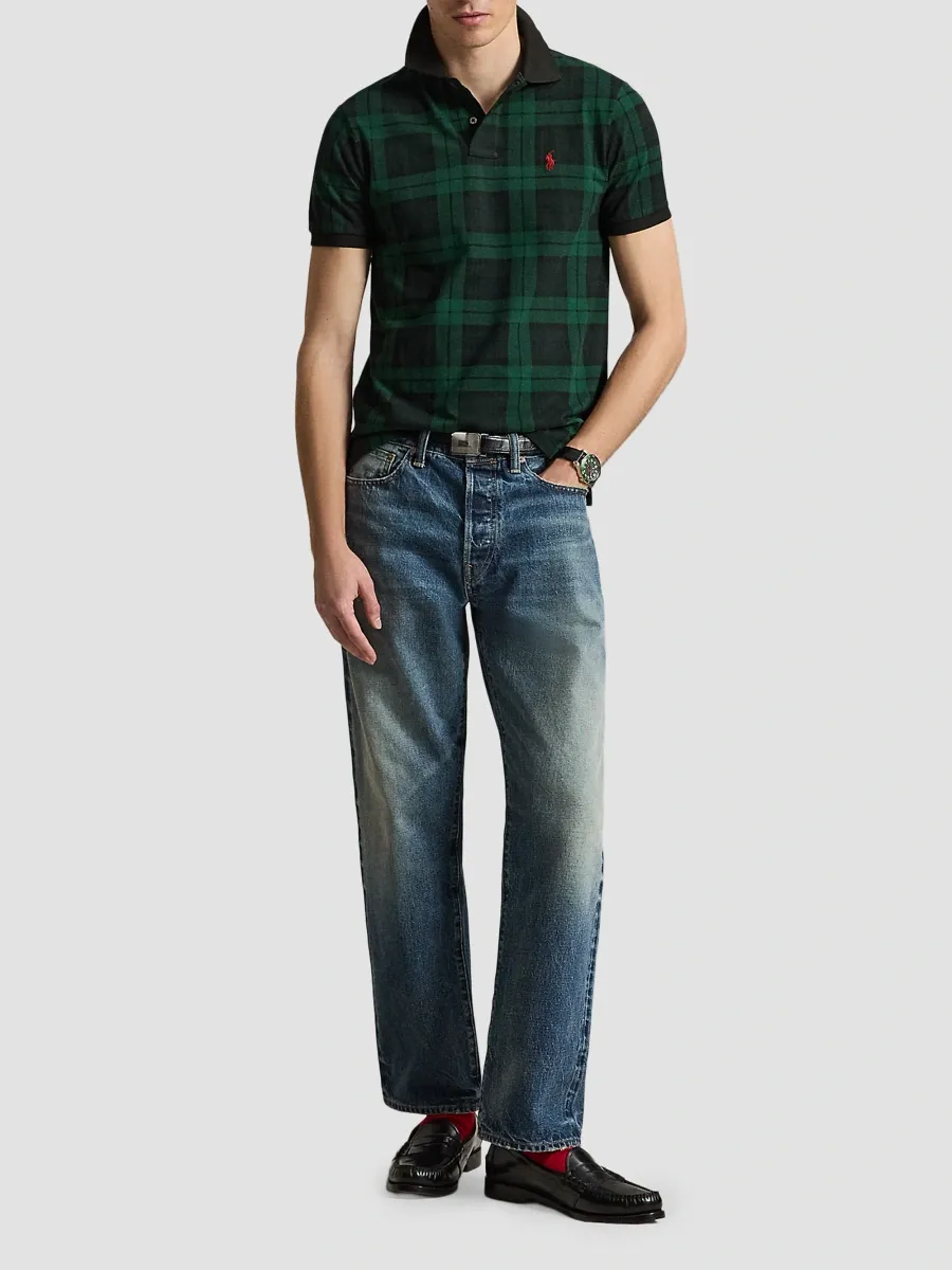 Polo Ralph Lauren Men's Plaid Cotton Mesh Polo Shirt | Thumbnail 2 Polo Ralph Lauren Men's Plaid Cotton Mesh Polo Shirt | Thumbnail 2