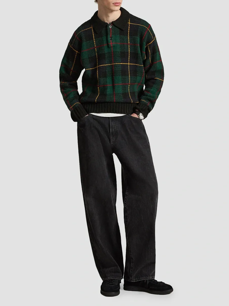 Polo Ralph Lauren Men's Wool Plaid Polo Sweater | Thumbnail 2 Polo Ralph Lauren Men's Wool Plaid Polo Sweater | Thumbnail 2