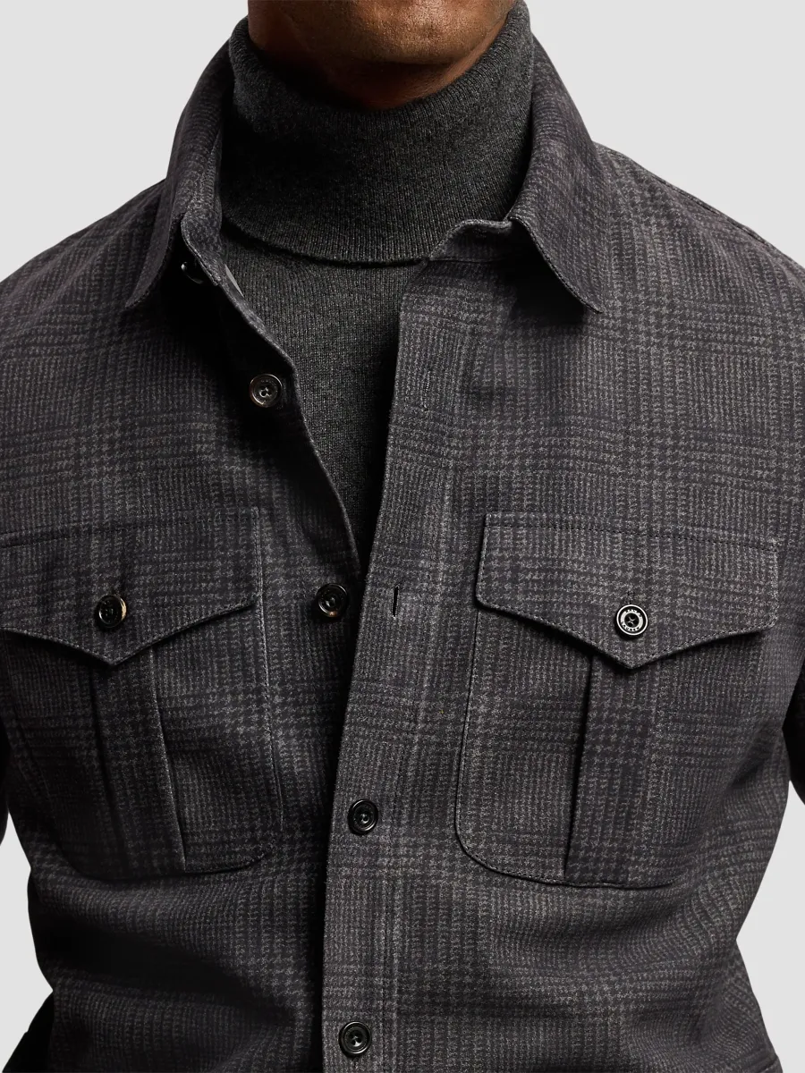 Ralph Lauren Purple Label Men's Glen Plaid Suede Jacket | Thumbnail 5