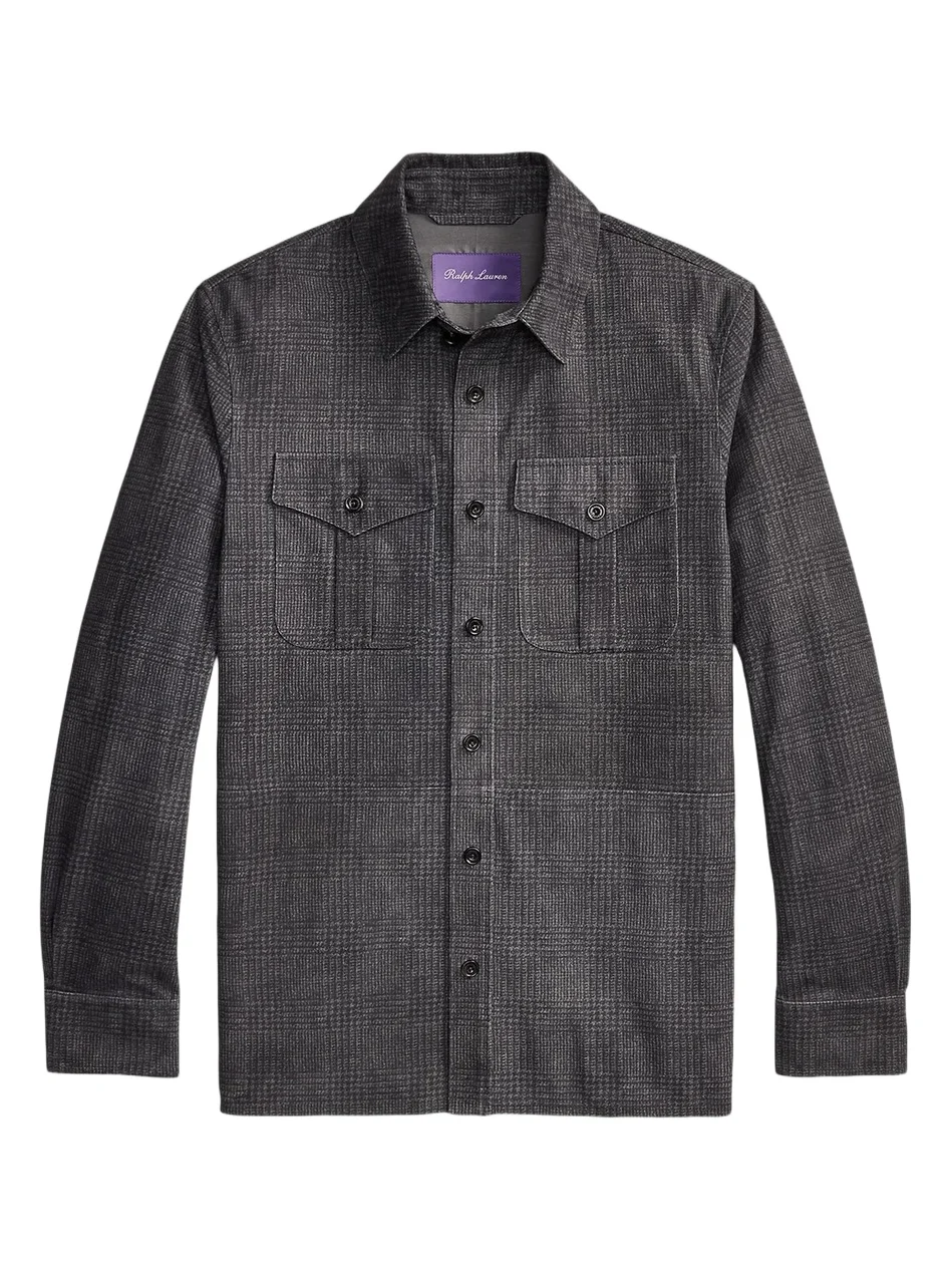 Ralph Lauren Purple Label Men's Glen Plaid Suede Jacket