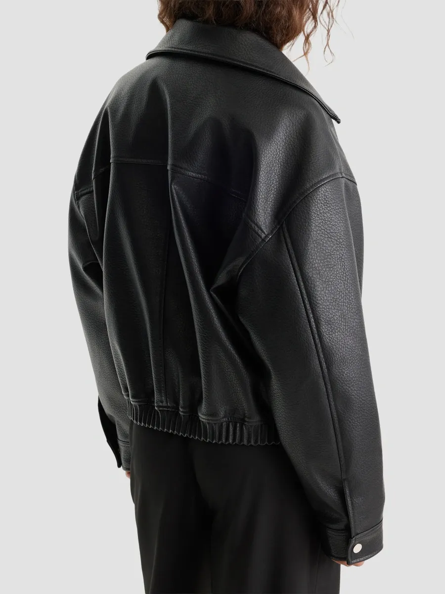 GOOD AMERICAN Women's The Better Than Leather Funnel Jacket | Thumbnail 3 GOOD AMERICAN Women's The Better Than Leather Funnel Jacket | Thumbnail 3