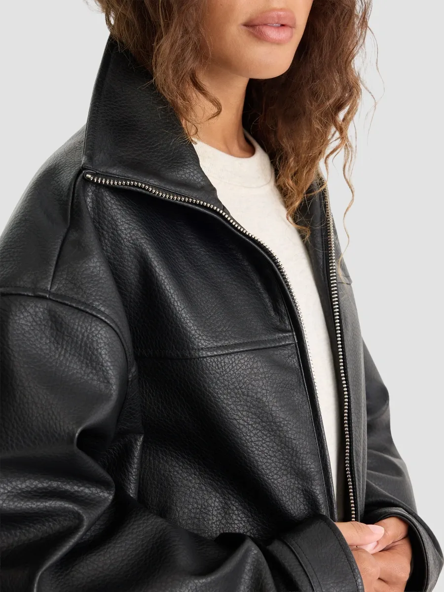 GOOD AMERICAN Women's The Better Than Leather Funnel Jacket | Thumbnail 5 GOOD AMERICAN Women's The Better Than Leather Funnel Jacket | Thumbnail 5