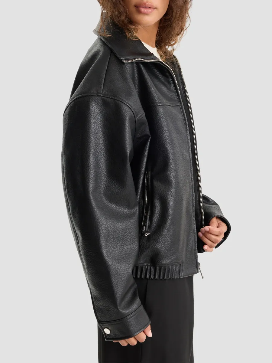 GOOD AMERICAN Women's The Better Than Leather Funnel Jacket | Thumbnail 6 GOOD AMERICAN Women's The Better Than Leather Funnel Jacket | Thumbnail 6