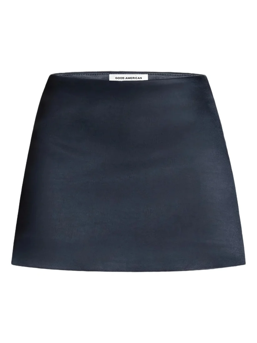 GOOD AMERICAN Women's Satin Bodycon Mini Skirt