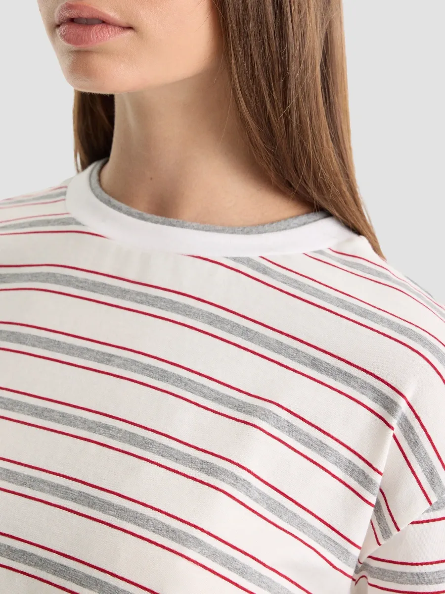 GOOD AMERICAN Women's Striped Cotton Long-Sleeve Crop T-Shirt | Thumbnail 5 GOOD AMERICAN Women's Striped Cotton Long-Sleeve Crop T-Shirt | Thumbnail 5