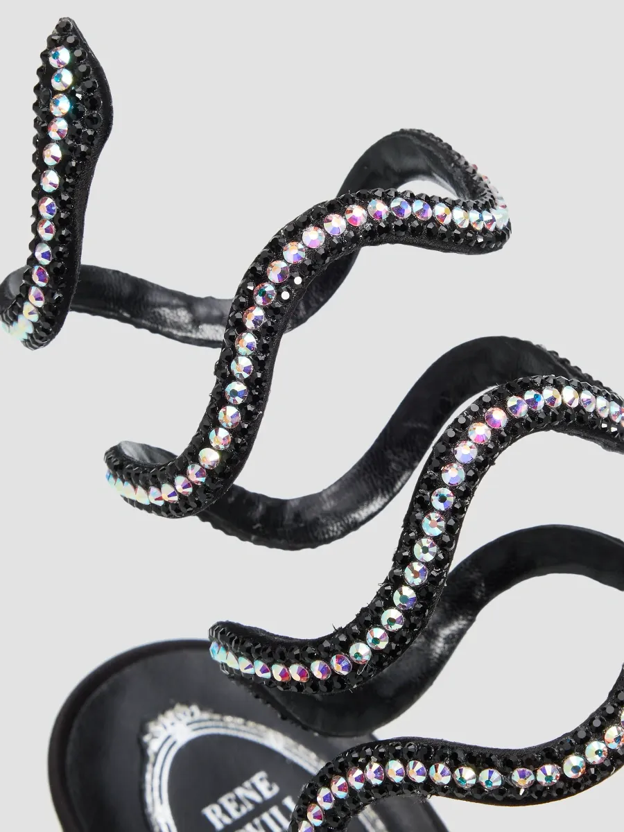 René Caovilla Women's 105MM Embellished Snake Straps Satin Sandals | Thumbnail 5