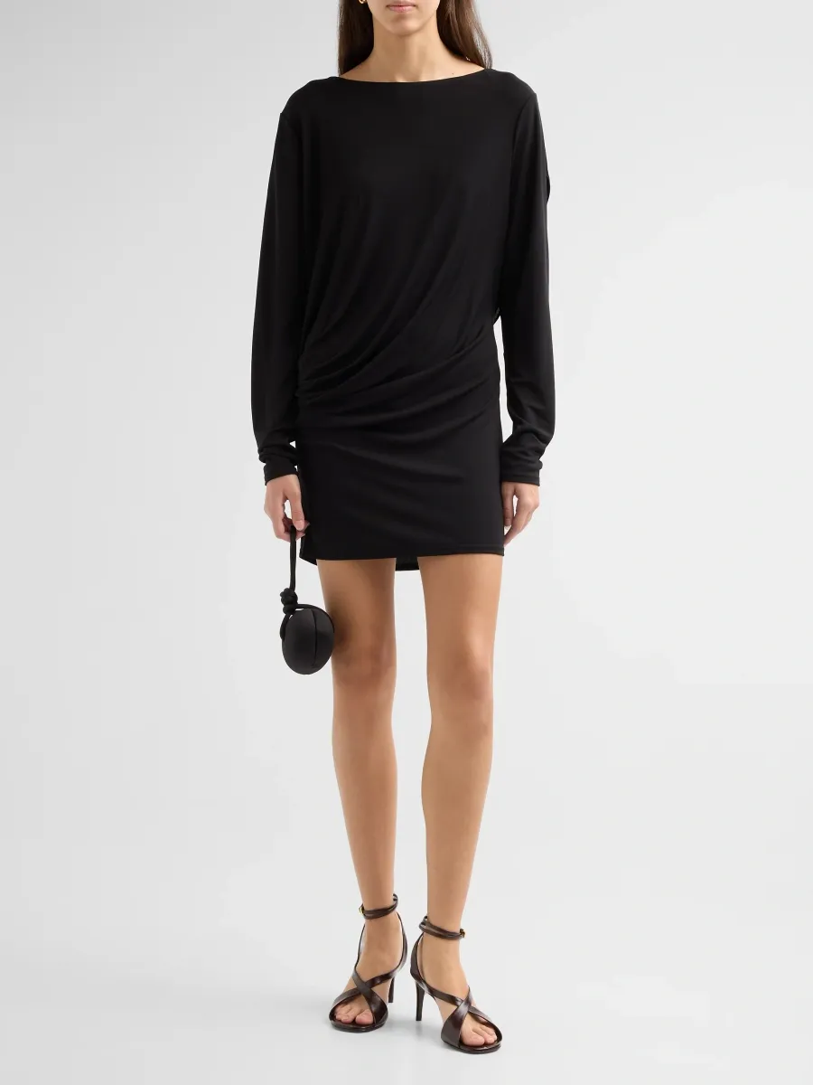 Ronny Kobo Women's Nia Jersey Drape Mini Dress | Thumbnail 2