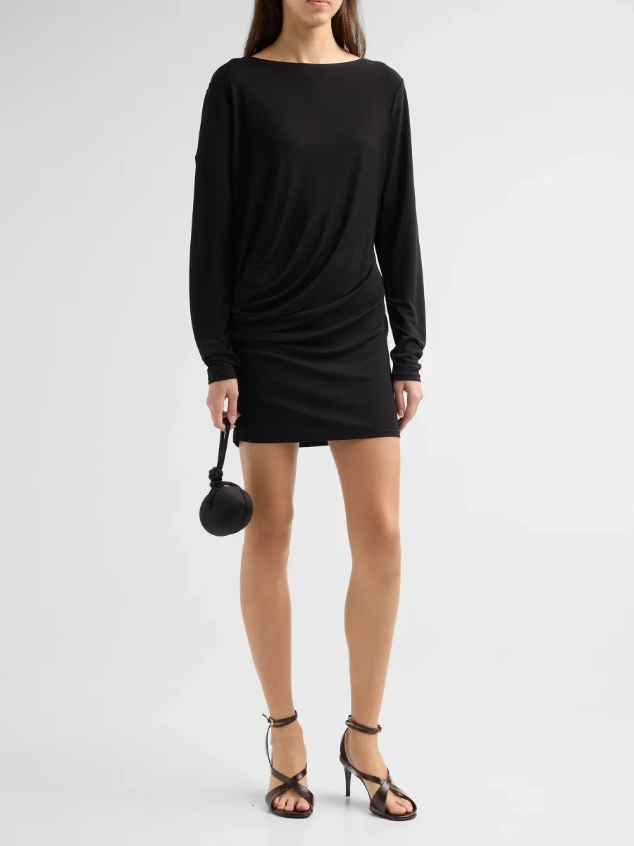 Ronny Kobo Women's Nia Jersey Drape Mini Dress | Thumbnail 4