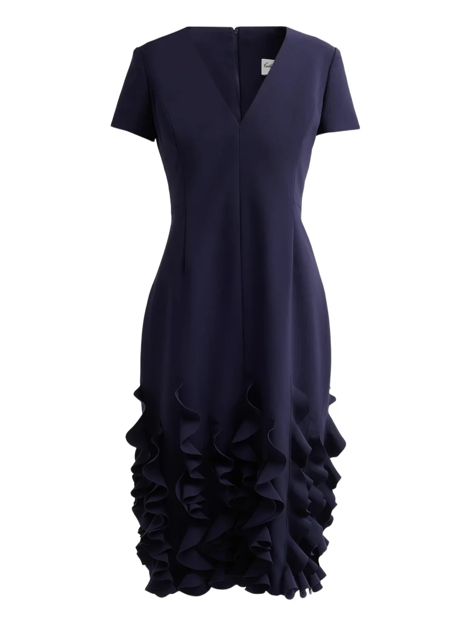 CATHERINE REGEHR Women's Jackie Ruffled-Hem Crepe Midi Dress