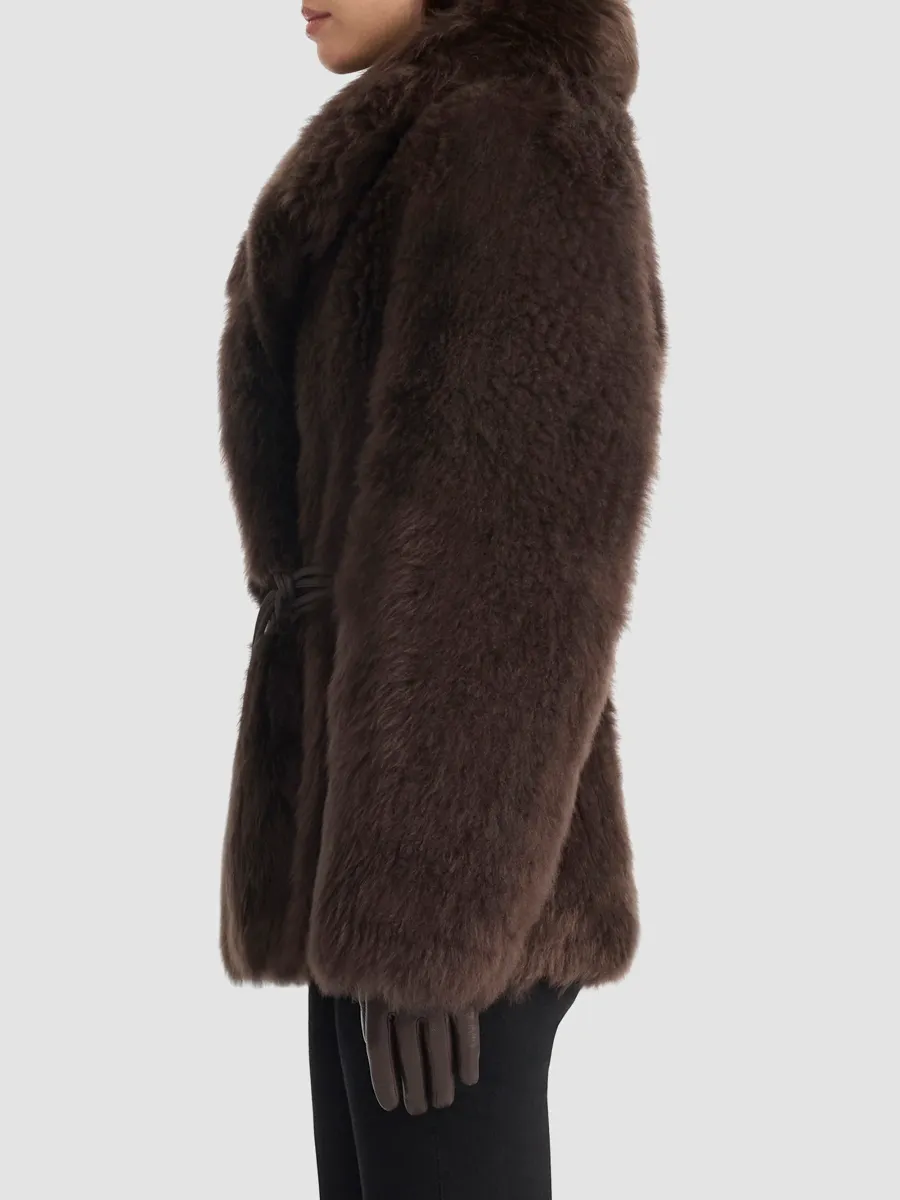 Mackage Women's Ali Rope-Belt Shearling Coat | Thumbnail 6 Mackage Women's Ali Rope-Belt Shearling Coat | Thumbnail 6