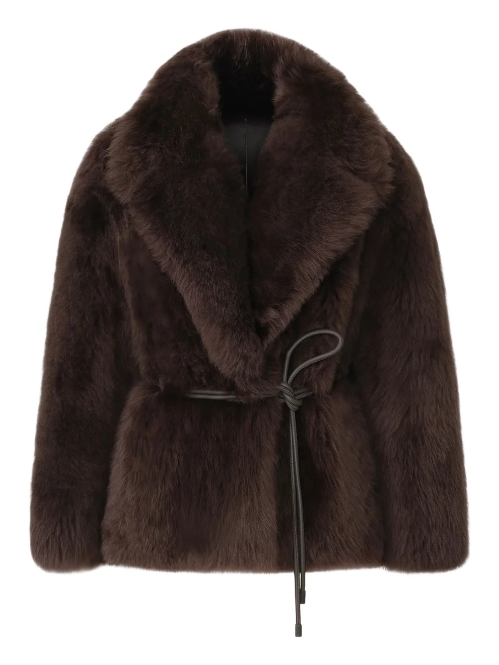 Mackage Women's Ali Rope-Belt Shearling Coat