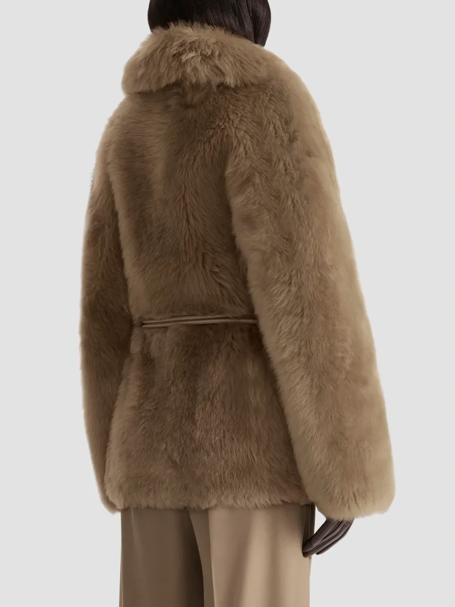 Mackage Women's Ali Rope-Belt Shearling Coat | Thumbnail 9