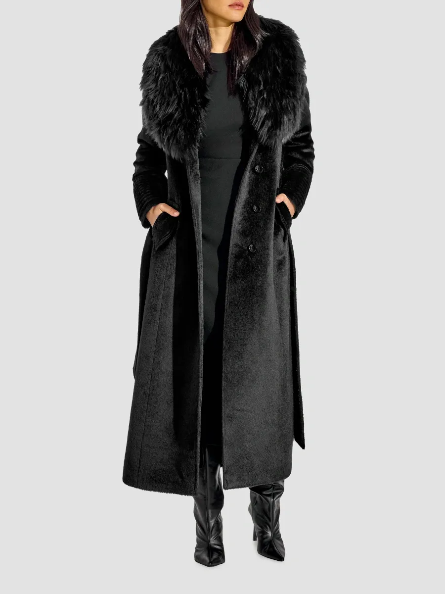 Sentaler Women's Suri Alpaca-Wool Shearling-Collar Coat | Thumbnail 4 Sentaler Women's Suri Alpaca-Wool Shearling-Collar Coat | Thumbnail 4