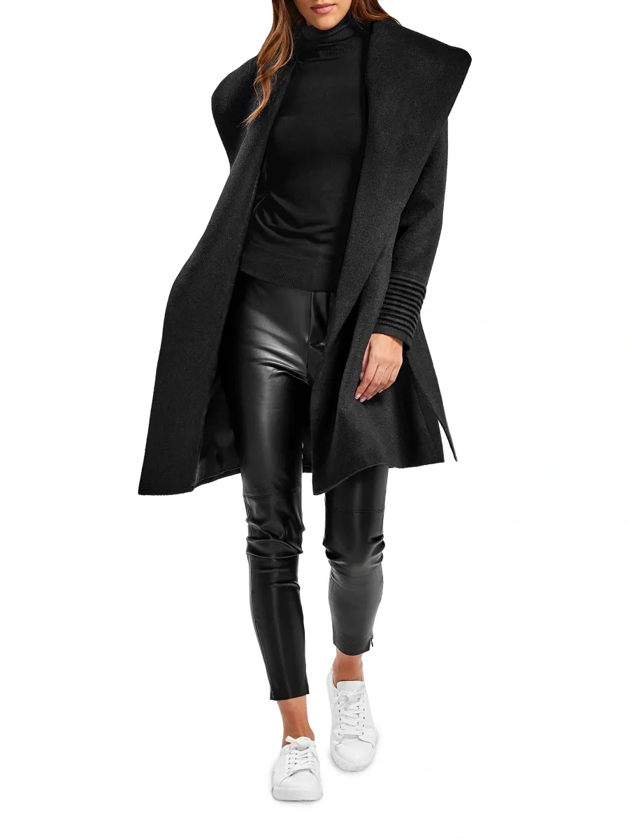 Sentaler Women's Shawl-Collar Wrap Coat | Thumbnail 2 Sentaler Women's Shawl-Collar Wrap Coat | Thumbnail 2