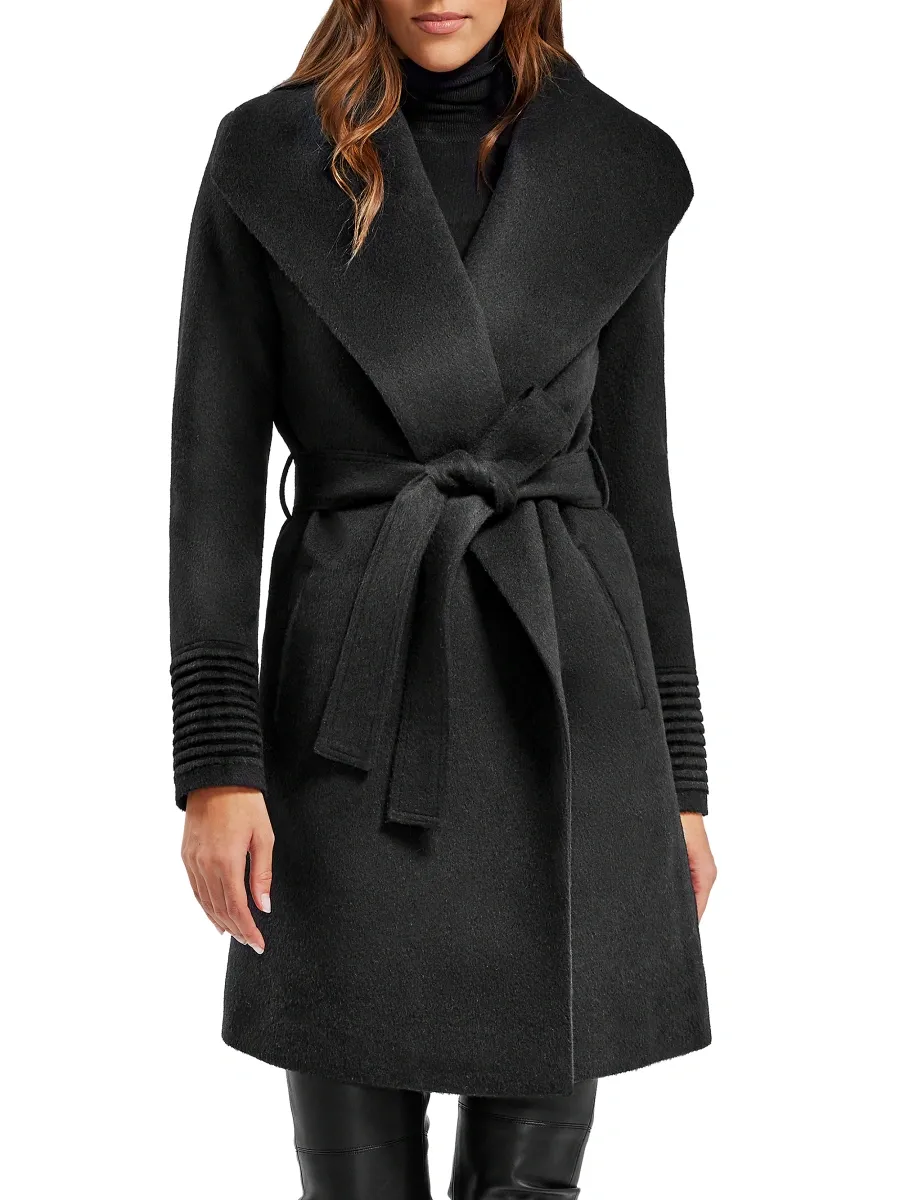 Sentaler Women's Shawl-Collar Wrap Coat | Thumbnail 3 Sentaler Women's Shawl-Collar Wrap Coat | Thumbnail 3