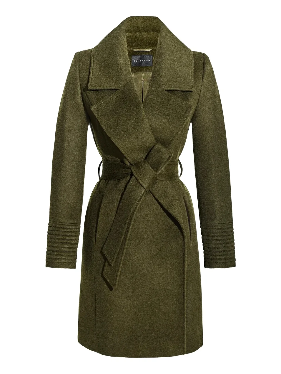 Sentaler Women's Baby Alpaca & Wool Notch-Collar Wrap Coat