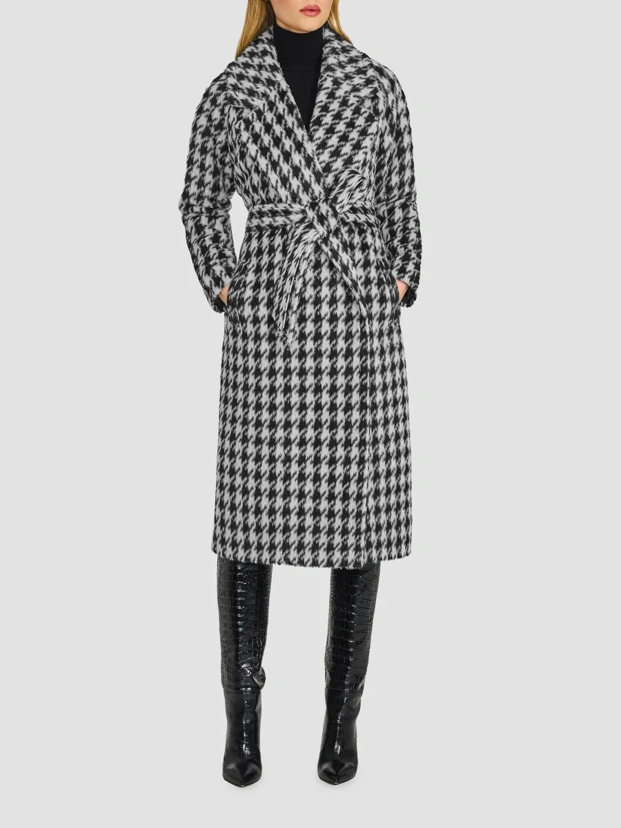Sentaler Women's Suri Houndstooth Alpaca-Wool Long Coat | Thumbnail 2 Sentaler Women's Suri Houndstooth Alpaca-Wool Long Coat | Thumbnail 2