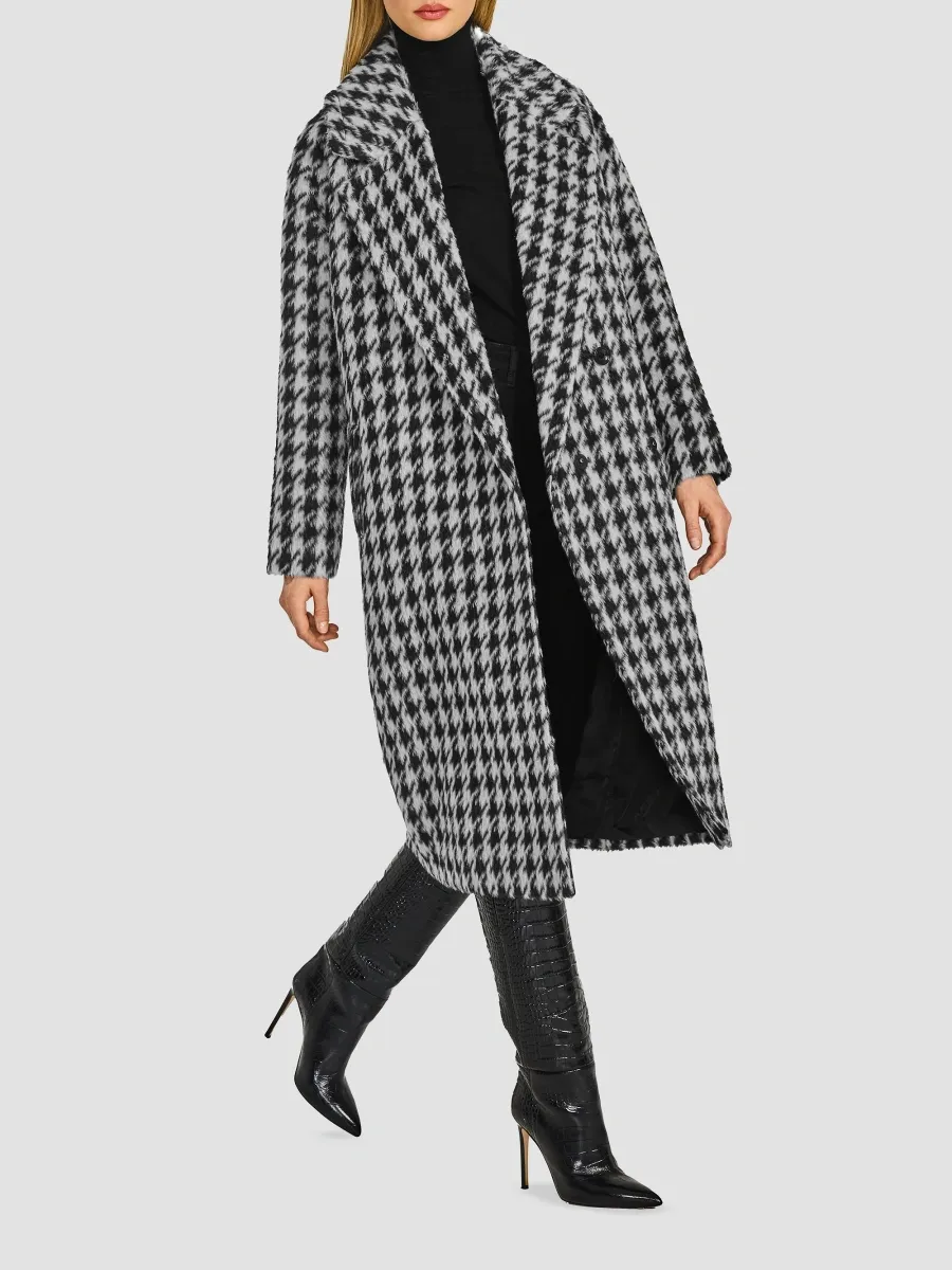 Sentaler Women's Suri Houndstooth Alpaca-Wool Long Coat | Thumbnail 6 Sentaler Women's Suri Houndstooth Alpaca-Wool Long Coat | Thumbnail 6