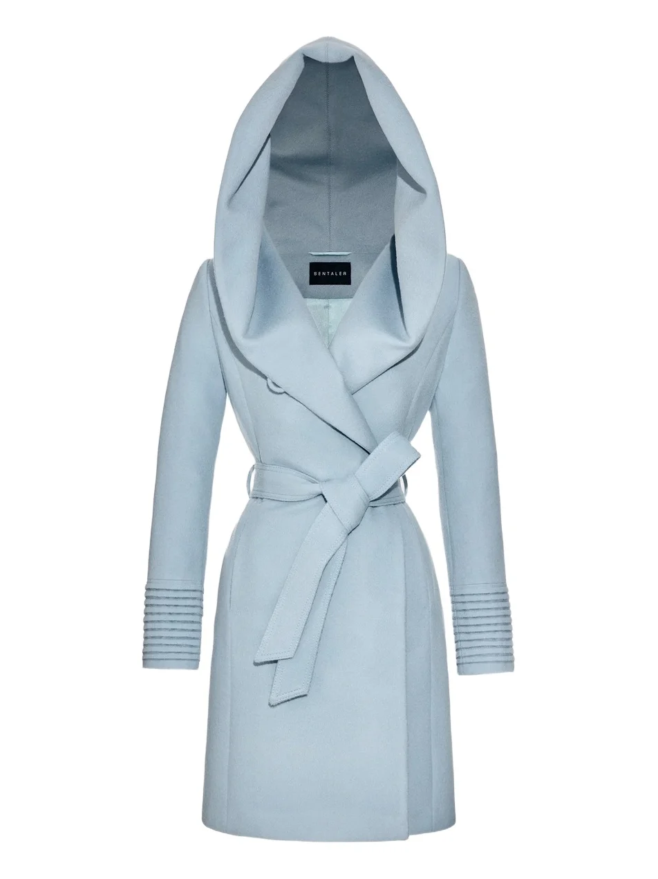 Sentaler Women's Hooded Alpaca-Wool Wrap Coat