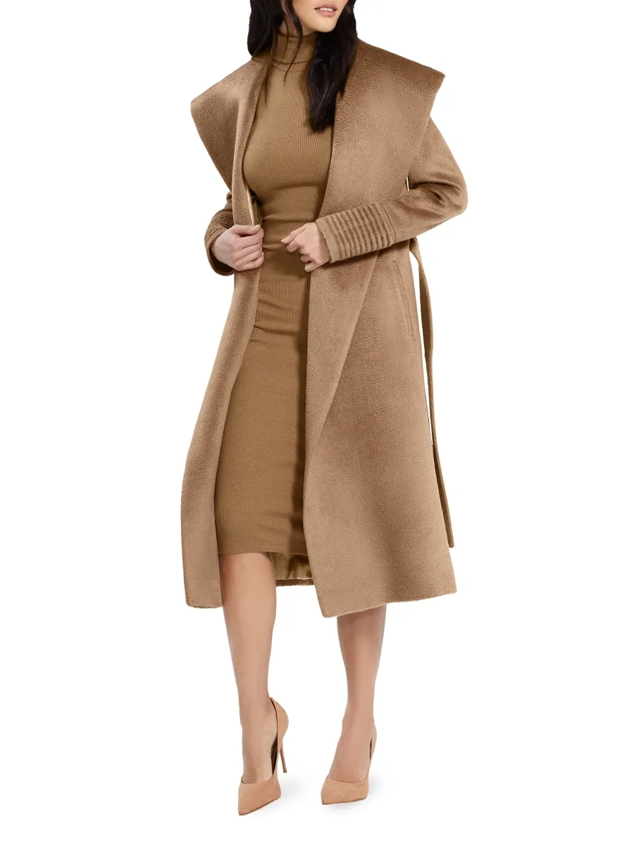 Sentaler Women's Belted Alpaca-Blend Wrap Coat | Thumbnail 3