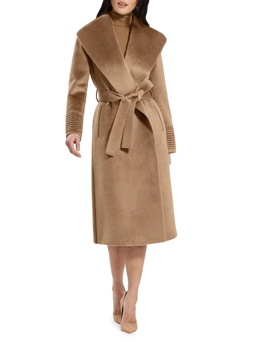 Sentaler Women's Belted Alpaca-Blend Wrap Coat | Thumbnail 4