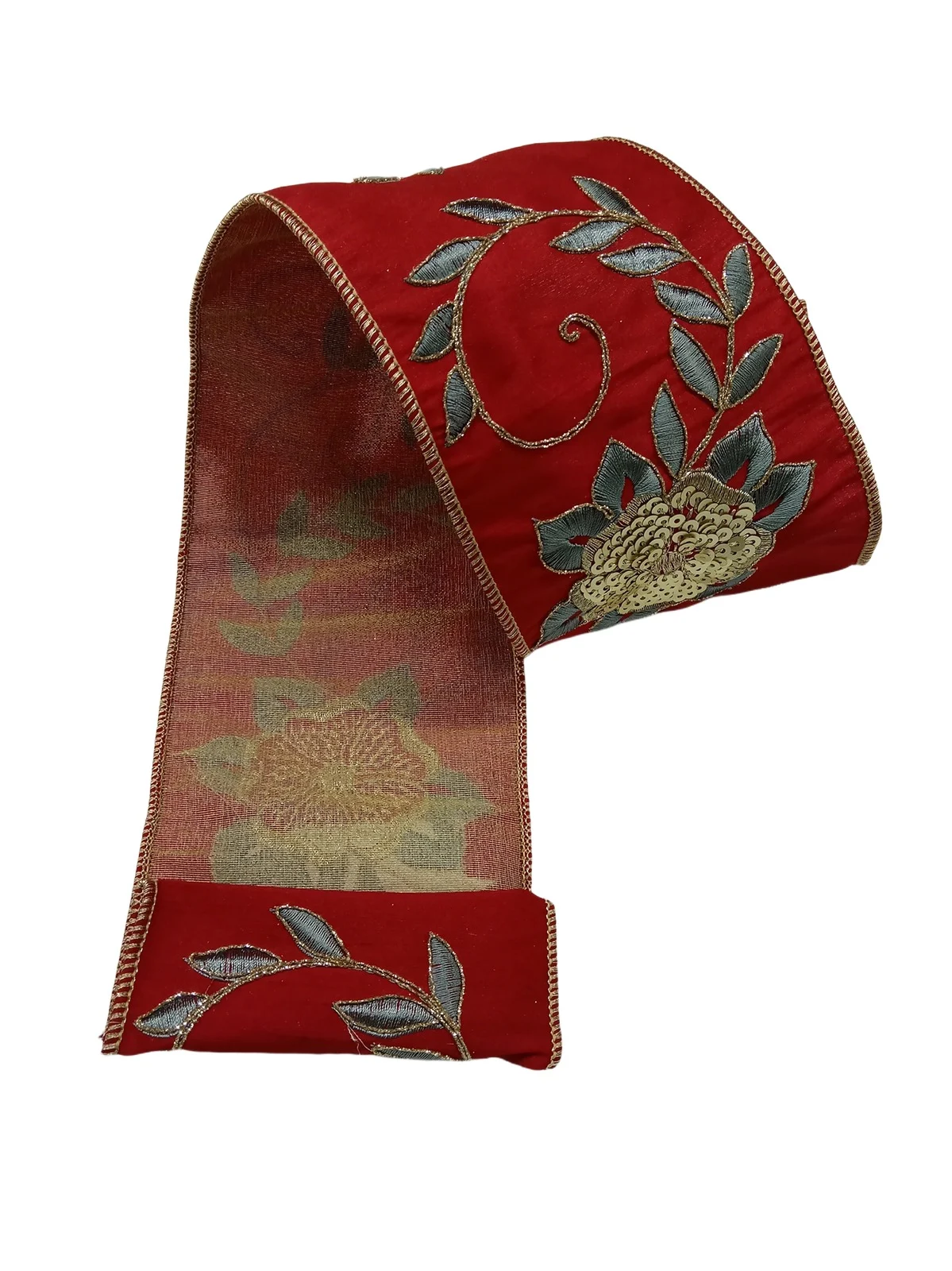 Holiday Newness Sequin Embossed Tissue Back Ribbon Holiday Newness Sequin Embossed Tissue Back Ribbon