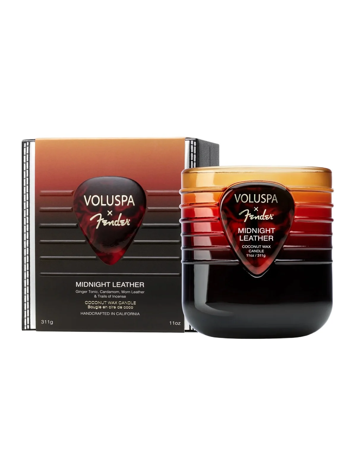 Voluspa x Fender Midnight Leather Candle
