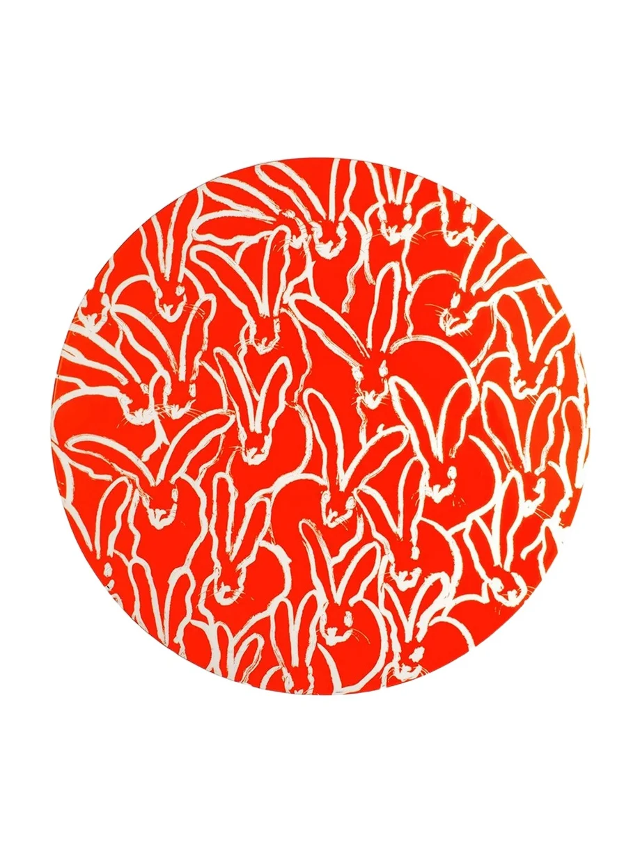 Hunt Slonem Rabbit Run Round Lacquer Placemat