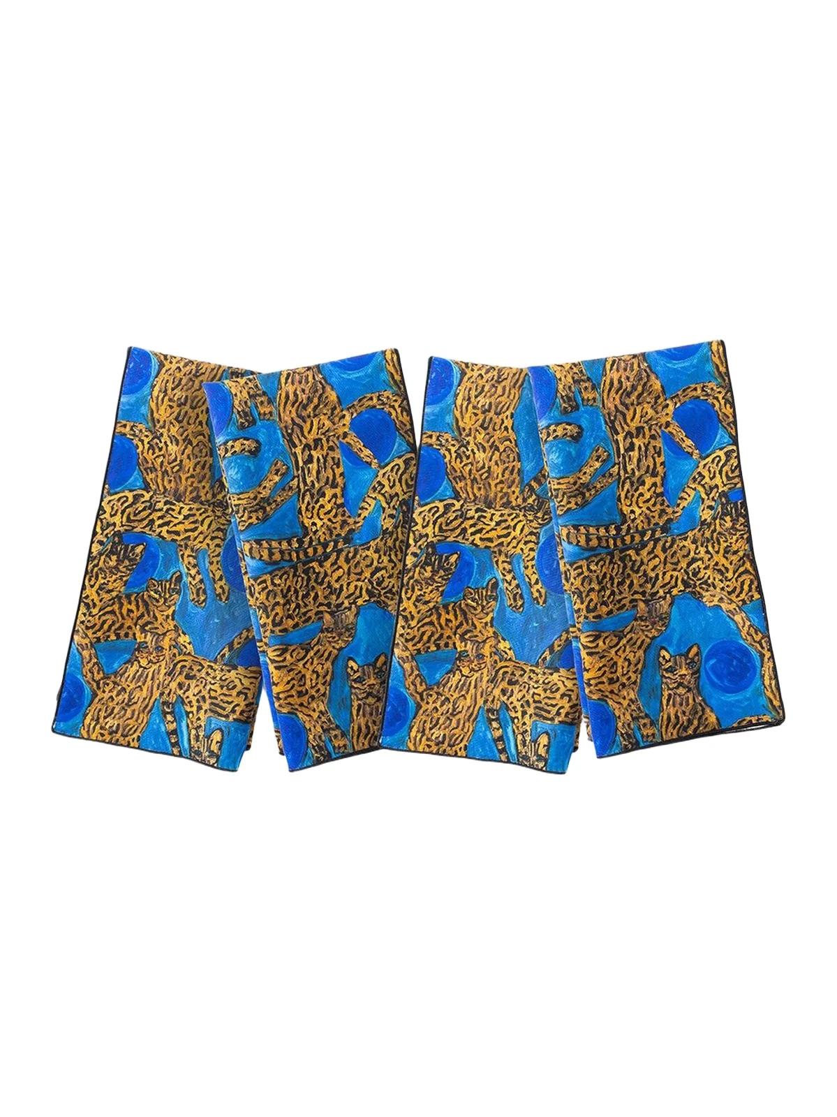 Hunt Slonem Blue Pearls & Ocelots Napkin