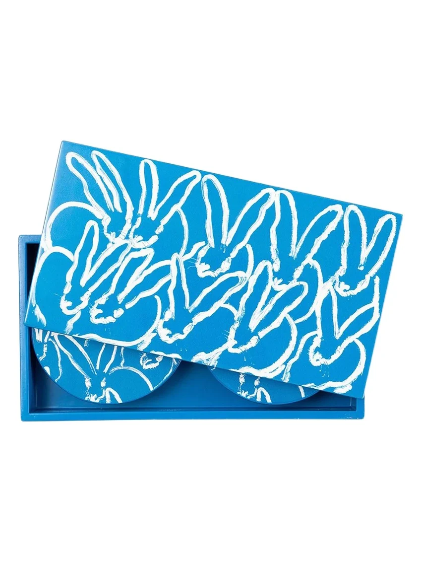 Blue Bunny Lacquer Coaster Box Set - 6 Coasters