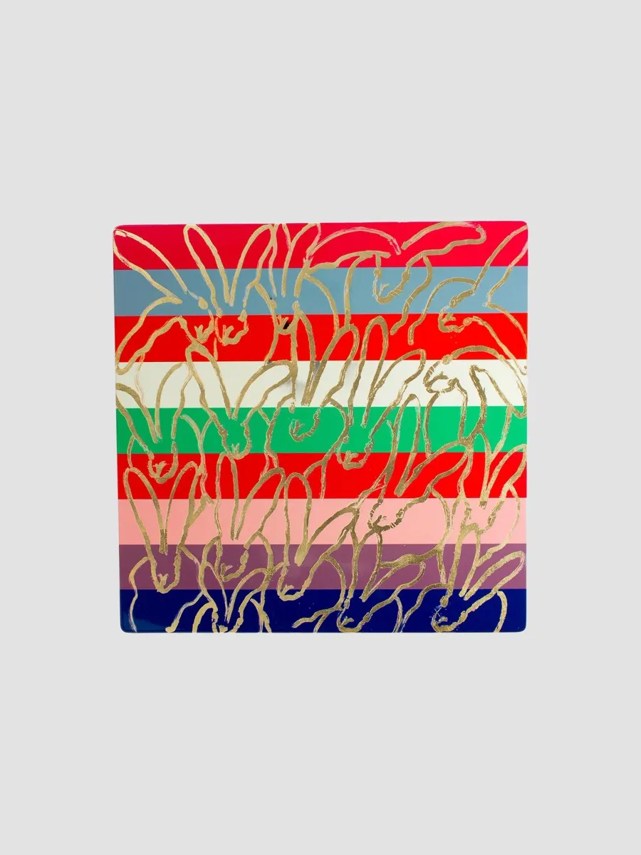 Hunt Slonem Banded Bunny Gold Leaf & Lacquer Placemat - Multi | Thumbnail 2