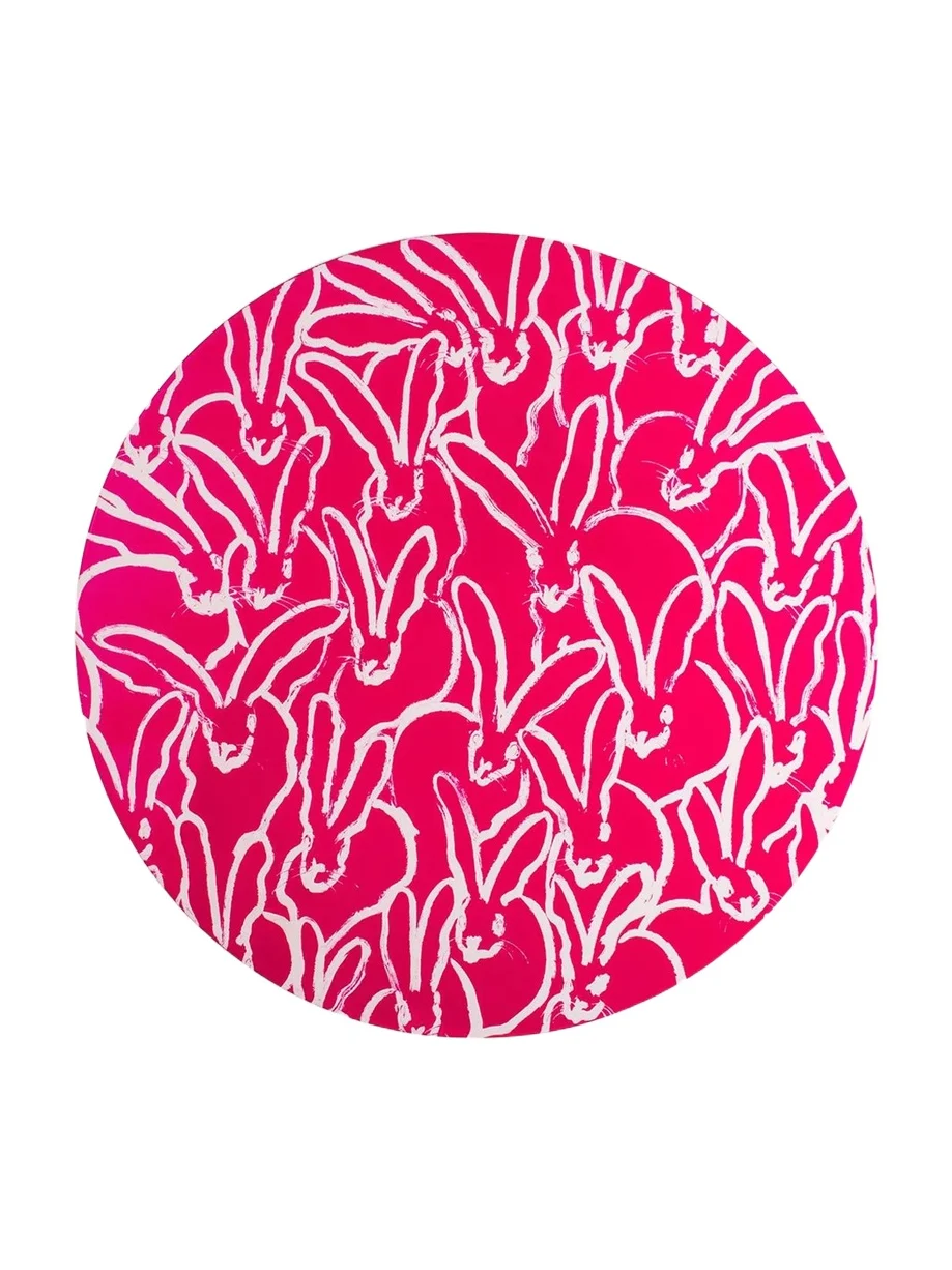 Hunt Slonem Rabbit Run Round Lacquer Placemat