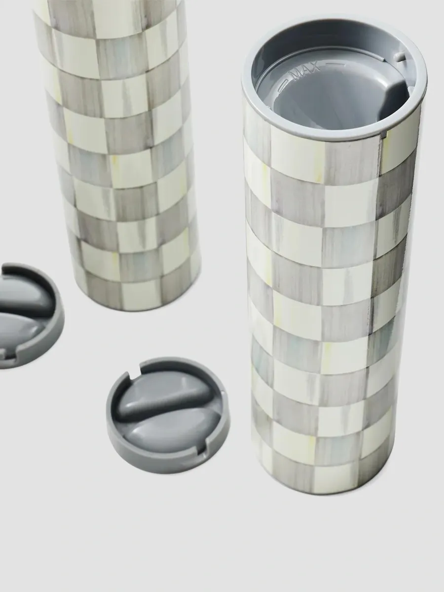 MacKenzie-Childs Sterling Check Ceramic Electric Salt & Pepper Grinders | Thumbnail 3