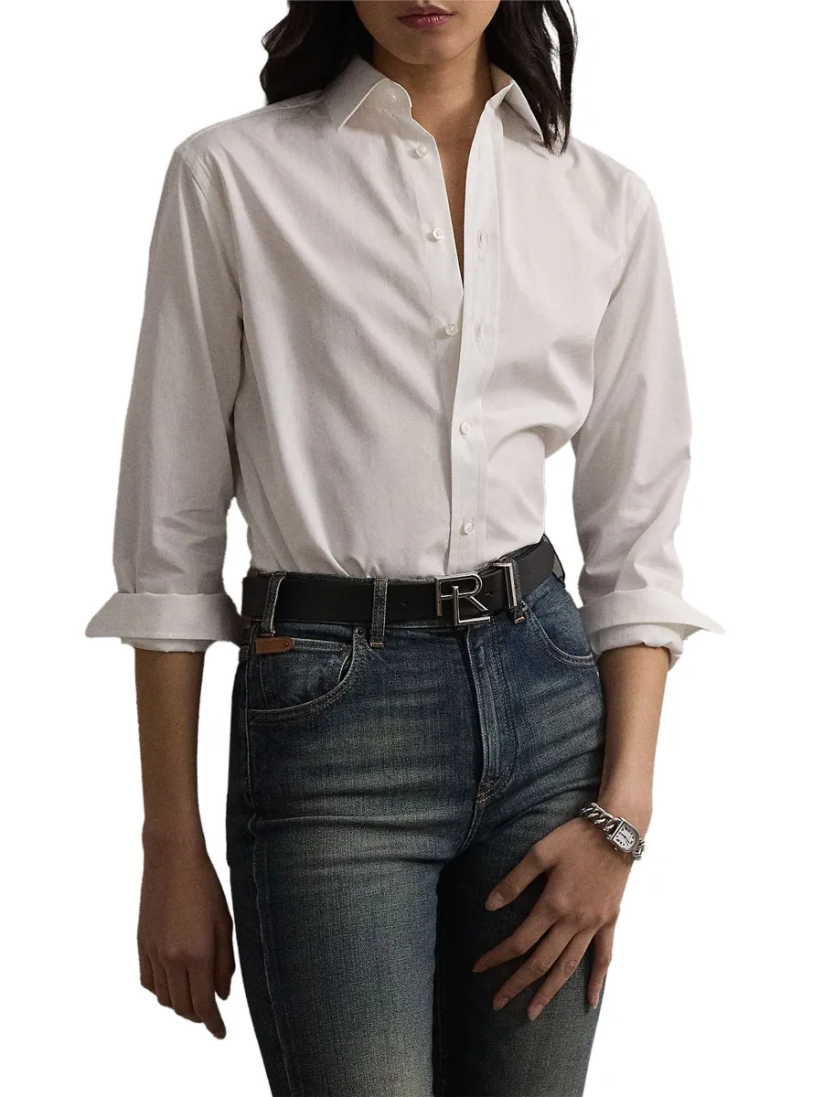 Ralph Lauren Collection Women's Adrien Cotton Boyfriend Shirt | Thumbnail 3 Ralph Lauren Collection Women's Adrien Cotton Boyfriend Shirt | Thumbnail 3
