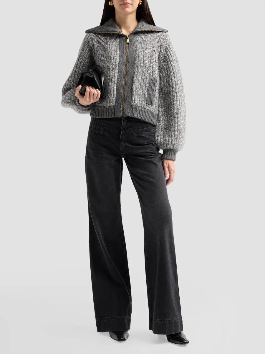 Ba&sh Women's Rabel Zip-Front Cardigan Jacket | Thumbnail 2 Ba&sh Women's Rabel Zip-Front Cardigan Jacket | Thumbnail 2
