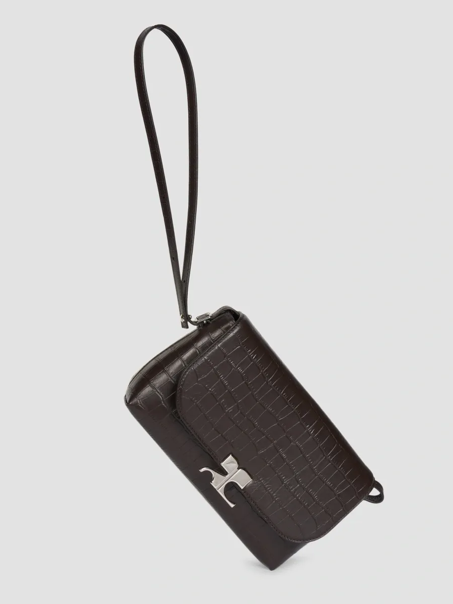 Courrèges Women's Icotype Croc-Embossed Leather Shoulder Bag | Thumbnail 6