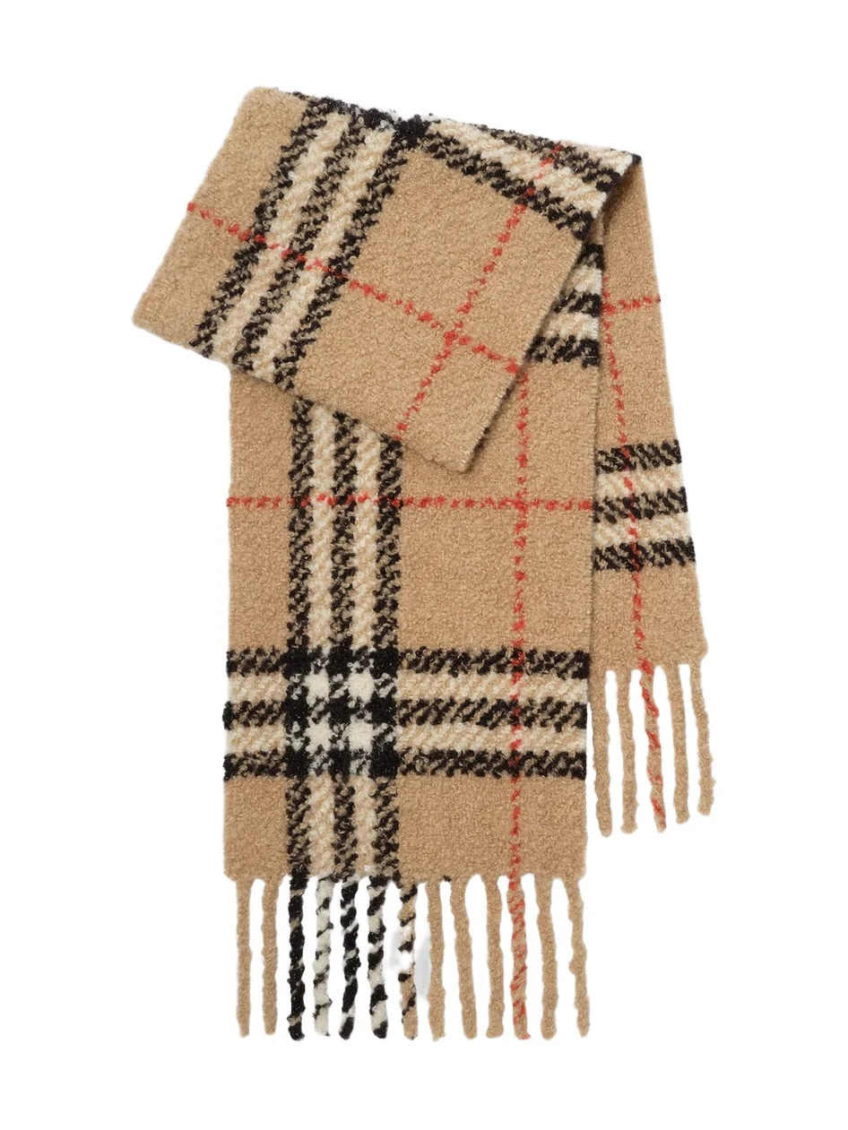 Burberry Women's Check Metallic Alpaca Wool-Blend Fringe Scarf