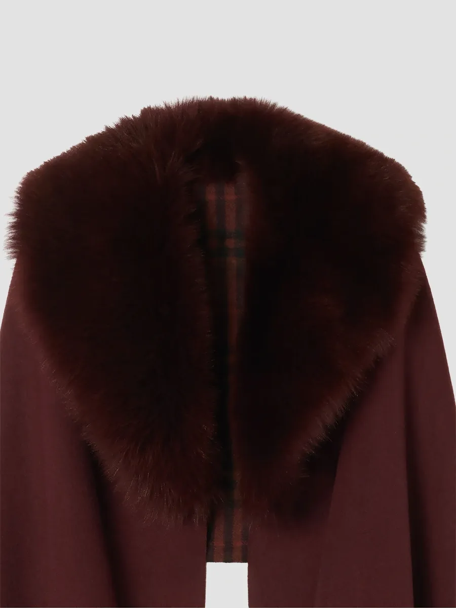Burberry Women's Shearling Trim Wool-Cashmere Scarf | Thumbnail 2 Burberry Women's Shearling Trim Wool-Cashmere Scarf | Thumbnail 2