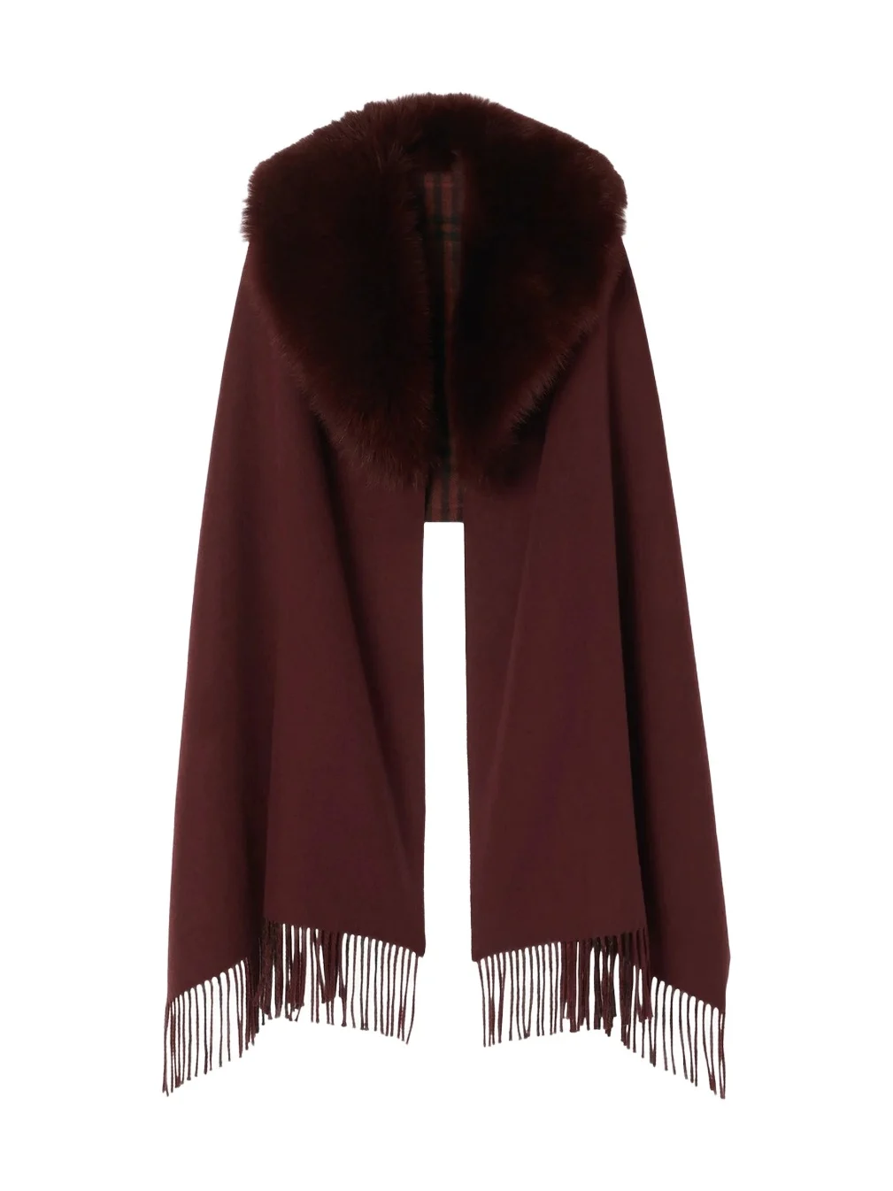 Women's Shearling Trim Wool-Cashmere Scarf