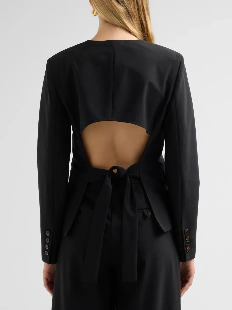 The Garment Women's Grand Wool-Blend Twill Open-Back Blazer | Thumbnail 3 The Garment Women's Grand Wool-Blend Twill Open-Back Blazer | Thumbnail 3