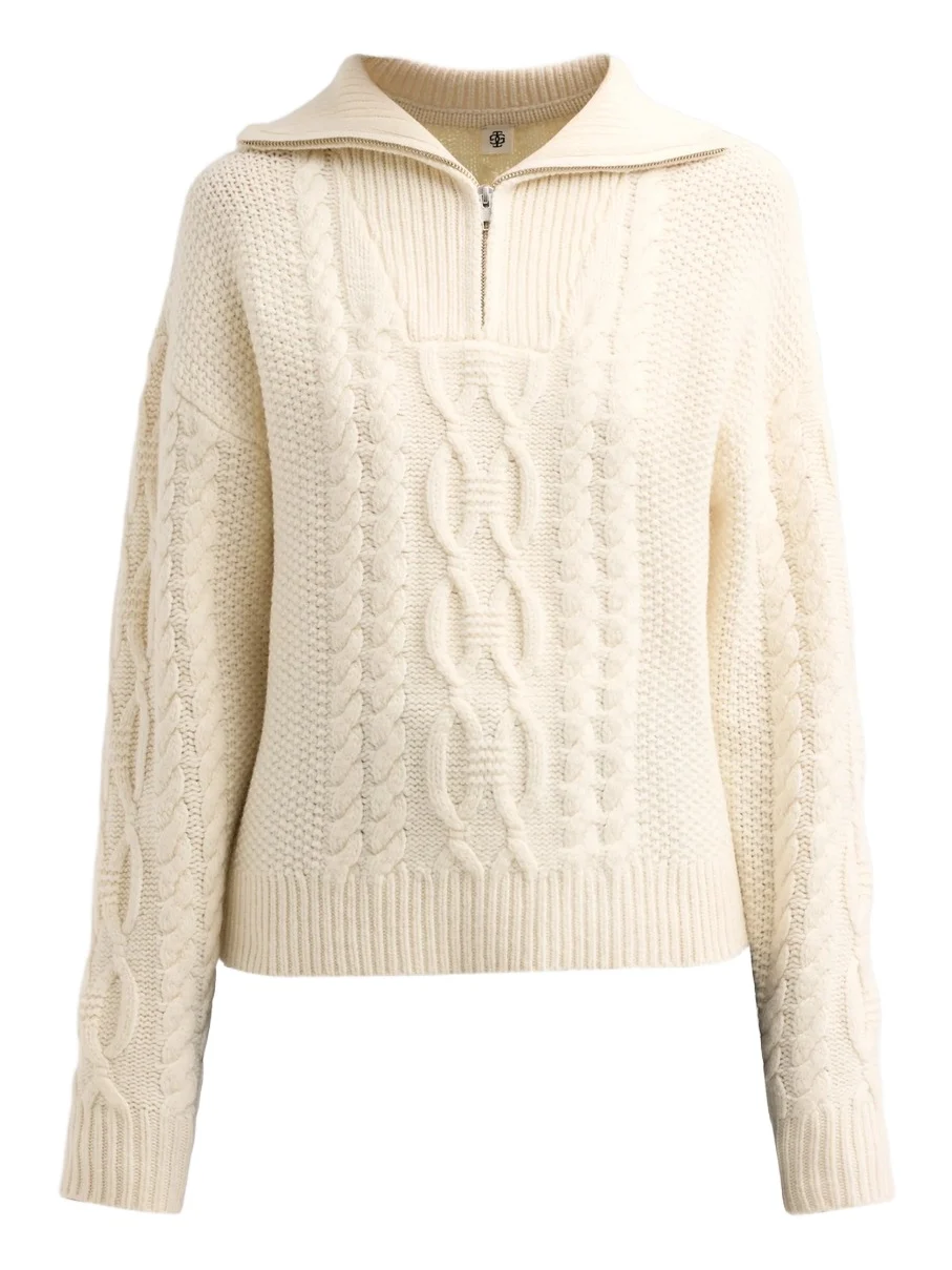 Women's Como Cable-Knit Wool-Cashmere Sweater Women's Como Cable-Knit Wool-Cashmere Sweater