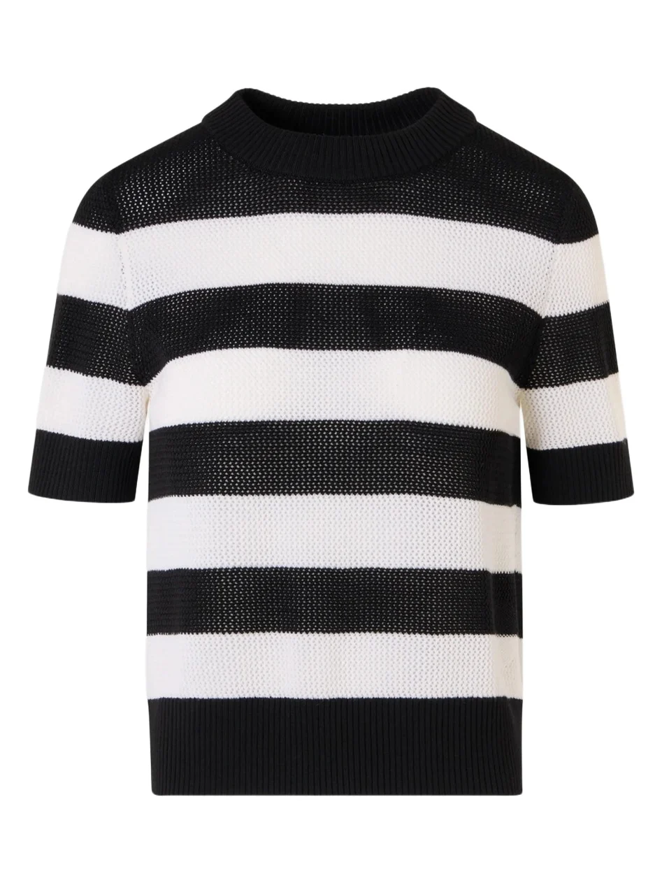 Women's Striped Virgin-Wool Short-Sleeve Sweater Women's Striped Virgin-Wool Short-Sleeve Sweater