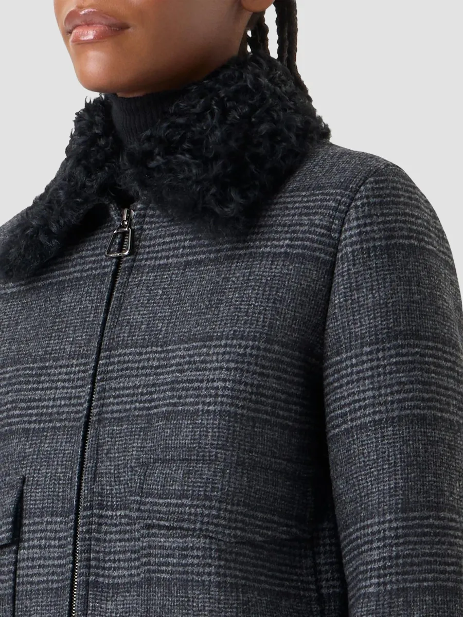 Akris Women's Kalla Wool Shearling-Trimmed Bomber Jacket | Thumbnail 5 Akris Women's Kalla Wool Shearling-Trimmed Bomber Jacket | Thumbnail 5