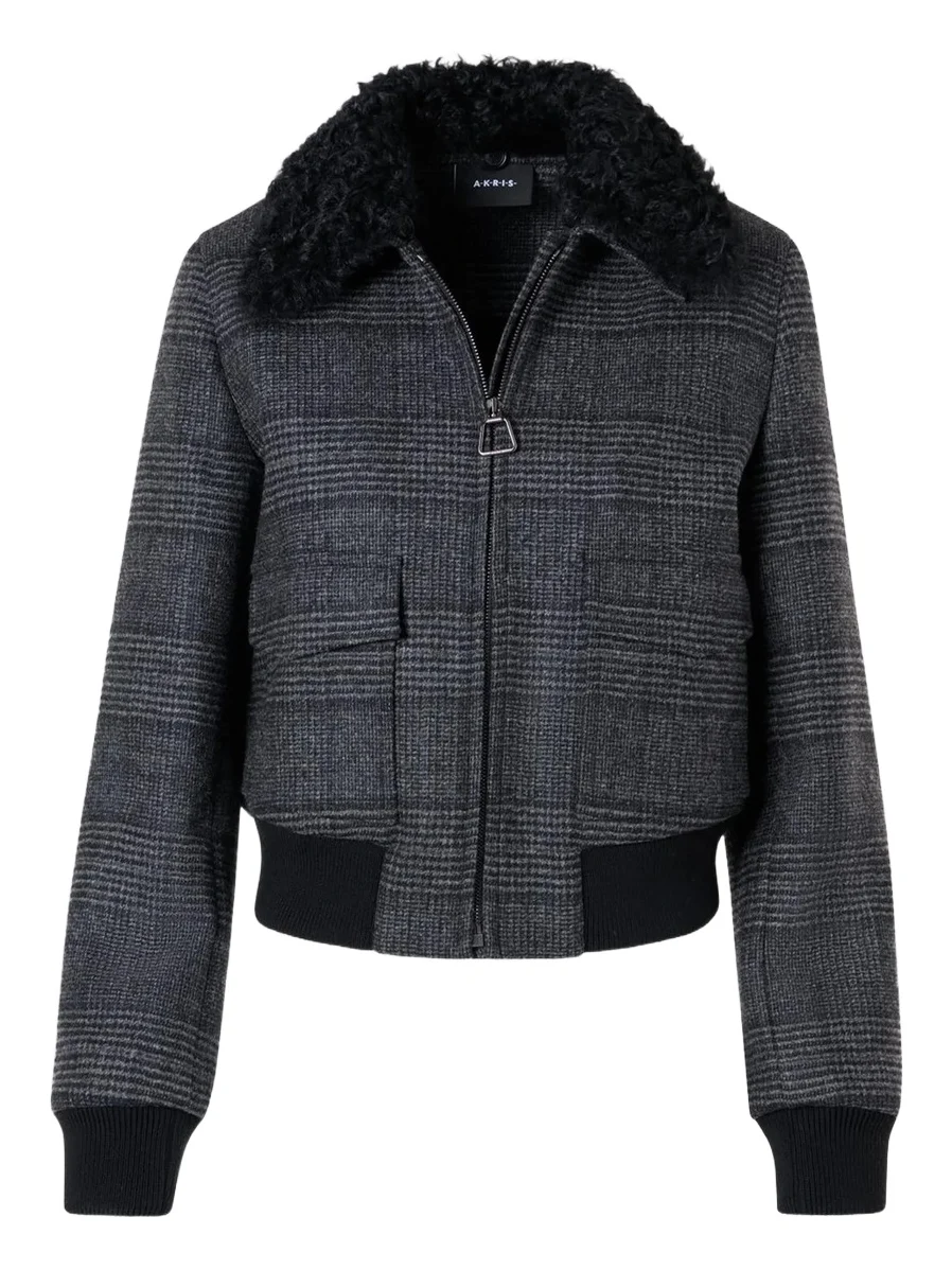 Akris Women's Kalla Wool Shearling-Trimmed Bomber Jacket